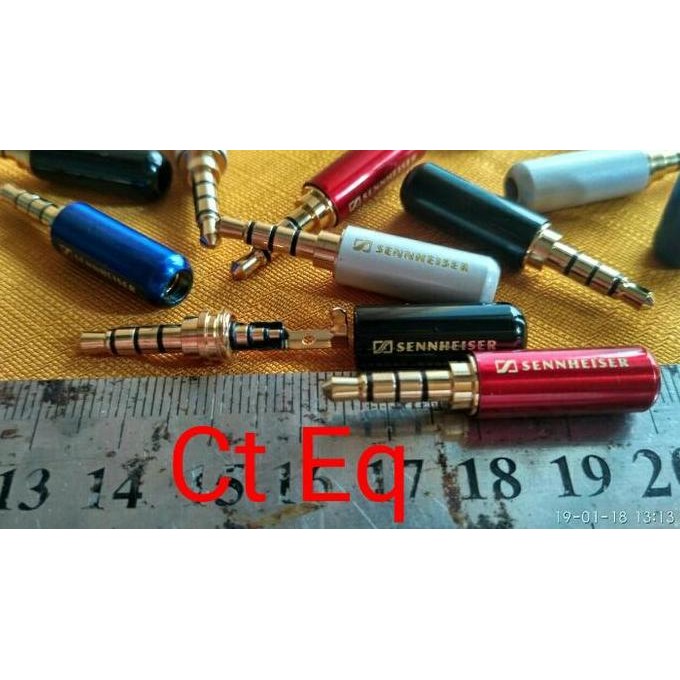 jack 3.5 mm Plug Berlapis Emas Earphone Audio Jack 4 pole