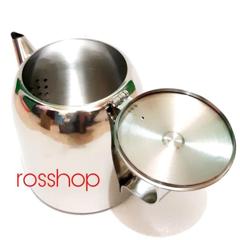 HJK Tea Pot Stainless Oz 70 Kapasitas 2000 ml/Coffee Pot Jumbo Bahan Tebal/Teko  Ceret Teh
