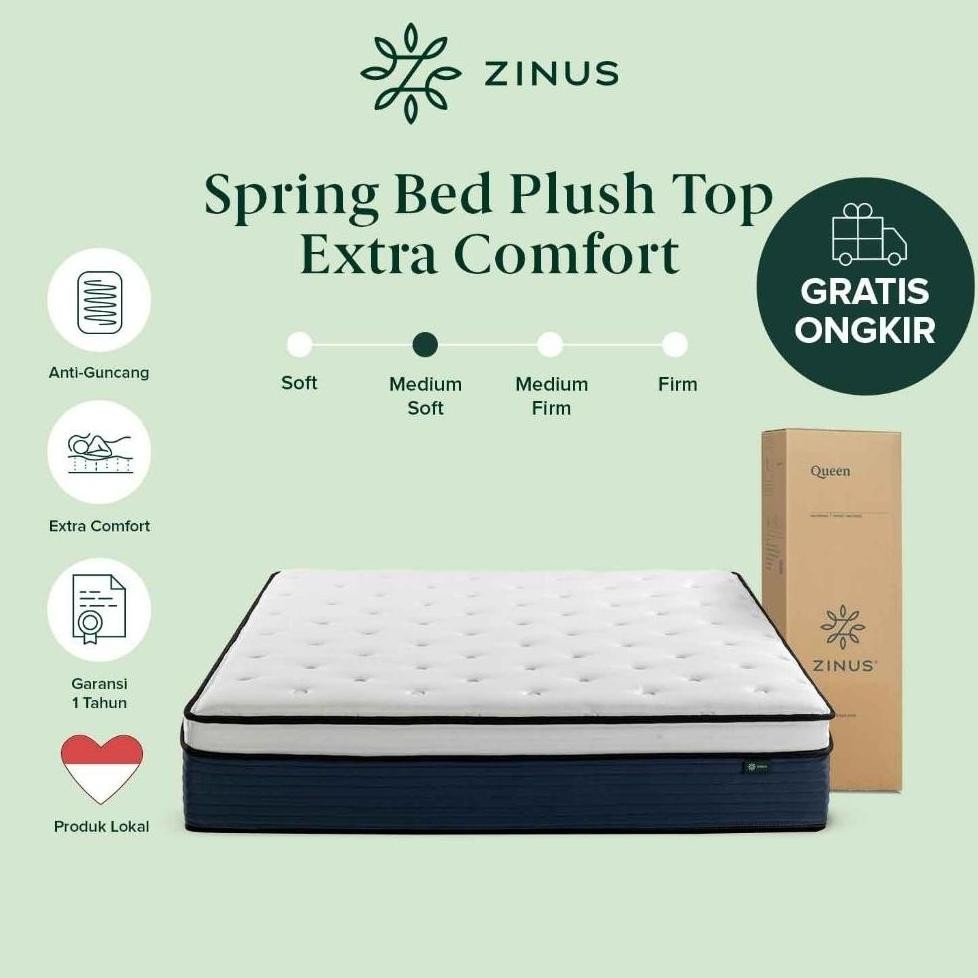 Kasur Spring Bed Zinus Plush Top Extra Comfort