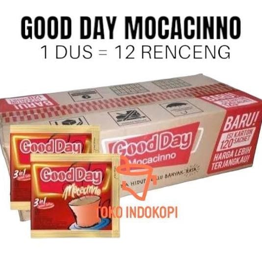 

PAKET 1 DUS ~ INDOKOPI ~ GOOD DAY MOCACINNO MURAH DUS BARU Coffee Kopi Minuman Instan Bubuk