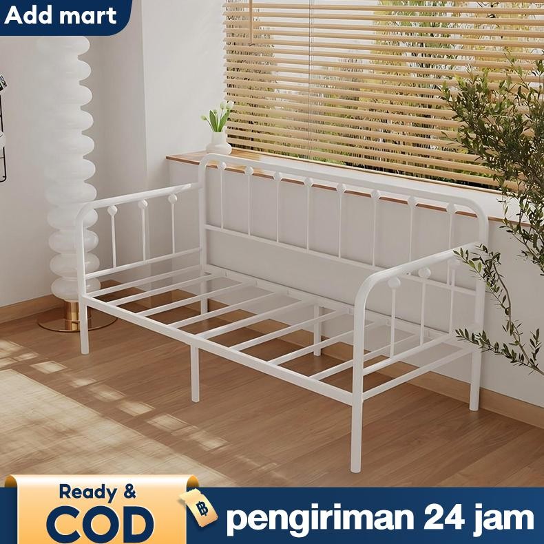 Sofa Bed Besi Minimalis - Daybed Tahan 200kg, Hemat Ruang