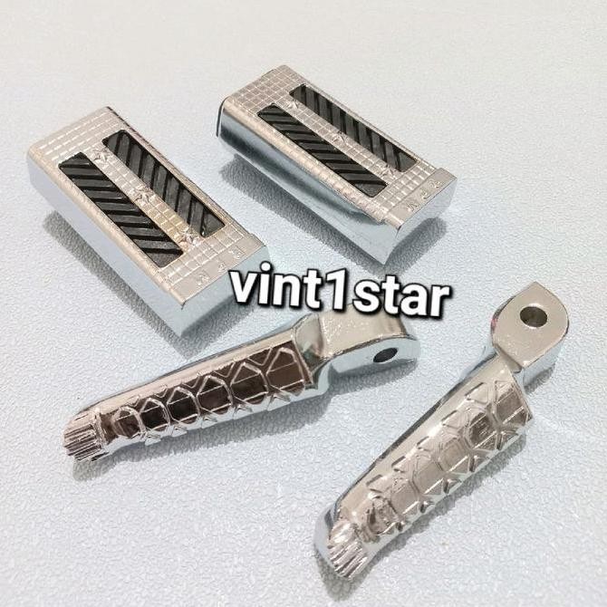 Promo Sepaket Injakan kaki / Pijakan Kaki / FootStep Depan Dan Belakang Besi Stainless / Hard Chrome