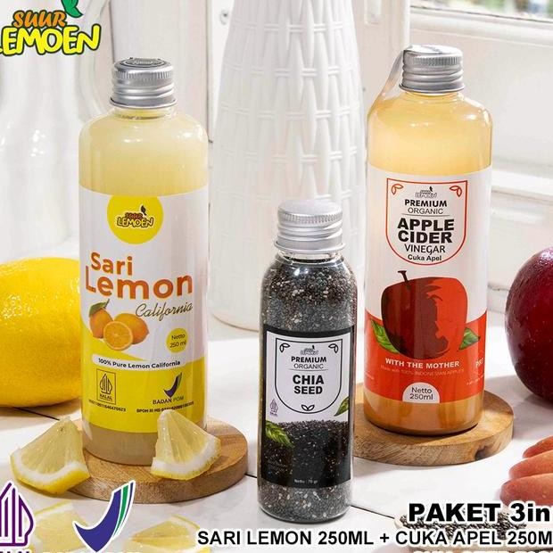 

Uur Lemoen Paet Ehat 3In1 Cua Apel 250Ml Ari Lemon 250Ml Dan Chia Eed 70Gr Bpom Dan Halal