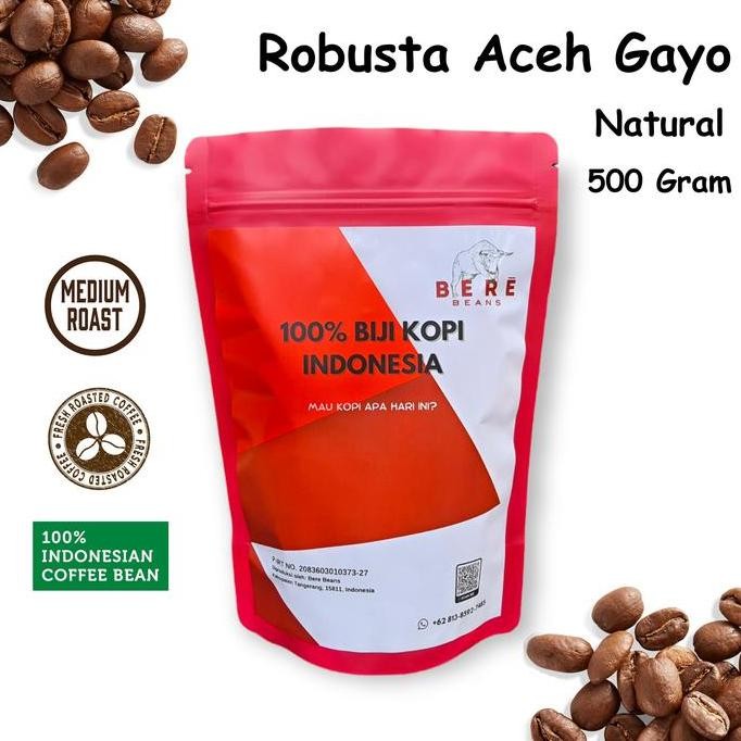 

Kopi Robusta Aceh Gayo 500 GRAM Bubuk Biji Giling Coffee Bean Beans