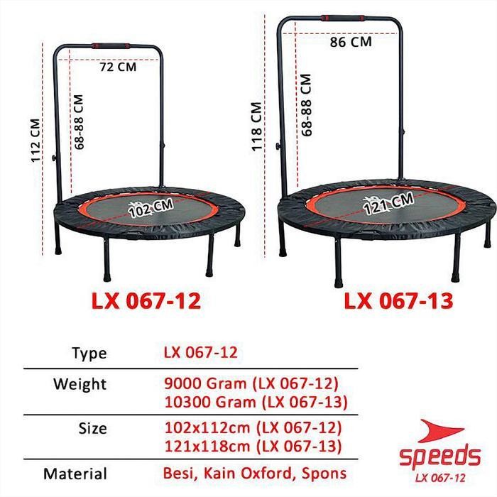 Speeds Trampoline Dewasa Trampolin Anak 40" Lompat Trampolin Mainan Anak Fitness Gym 067-12-13 Origi