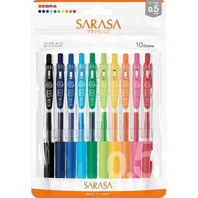 

Pulpen Gel Sarasa Clip Set 10 Warna Zebra 100% Original