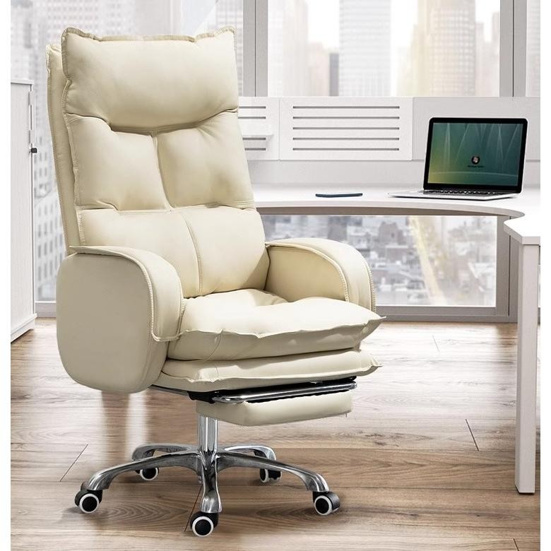 Kursi bos kursi kantor kulit kelas atas Kursi kantor sandaran yang dapat disesuaikan