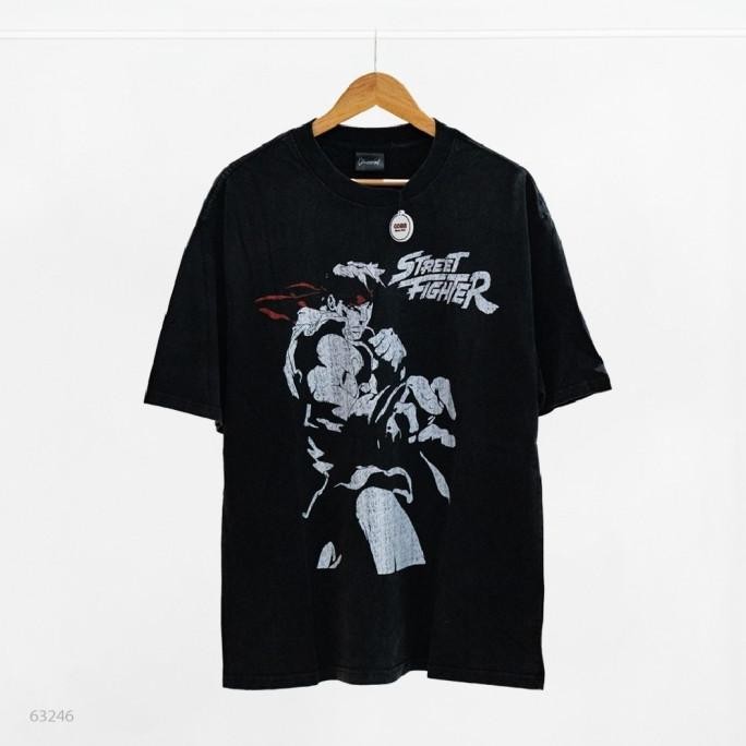 Grosir Tshirt Choooself Street Fighter Ryu Vintage Black Tee