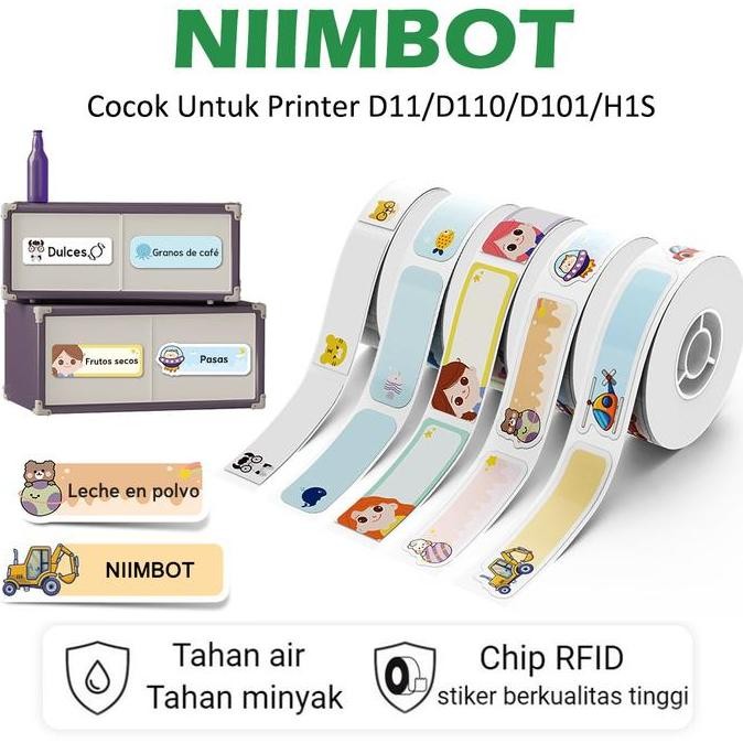 

new niimbot d11/d110/d101 stiker bulat kertas termal 12-15mm tahan air dan tahan minyak label