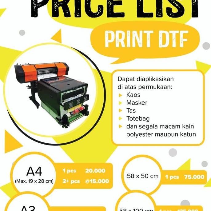 Promo DTF print mesin besar auto COD