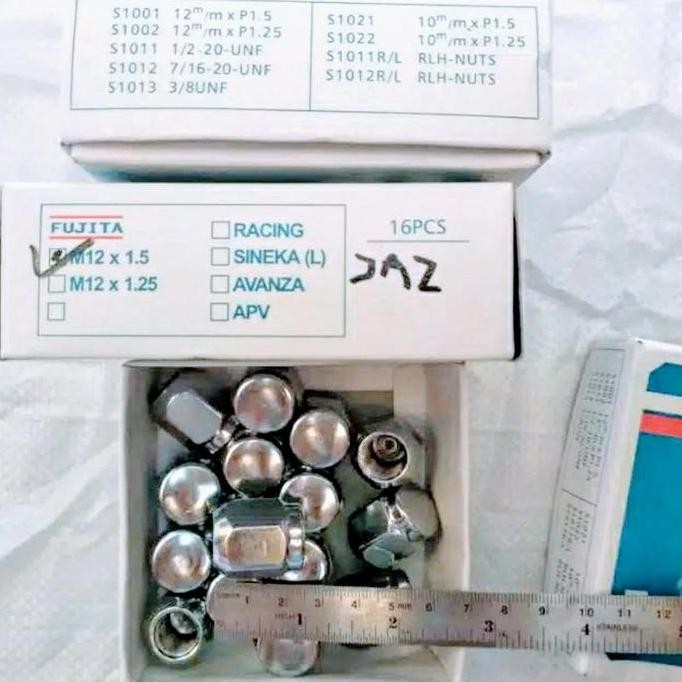 

MUR RODA JAZZ RACING FUJITA LUG NUT M12X1.5 ISI 16 BIJI TERMURAH