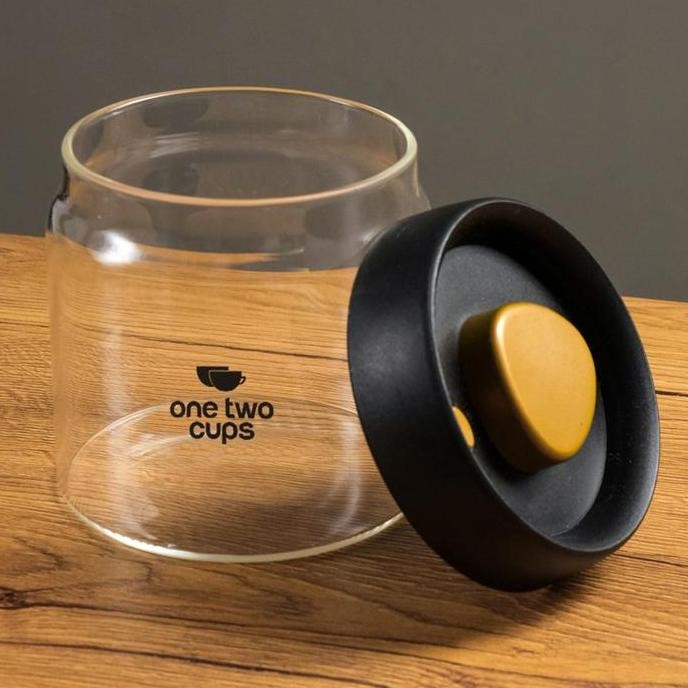 

ONE TWO CUP TOPLES KACA BIJI KOPI COFFEE BEANS VACUUM SEALED LID PENYIMPANAN TERMURAH