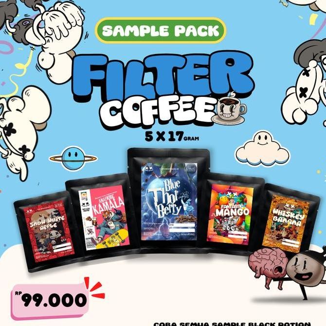 

SAMPLE PACK FILTER BY BLACK POTION COFFEE BEANS BIJI KOPI TERMURAH