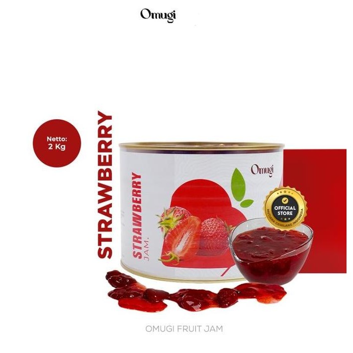 

Produk Baru!! OMUGI Fruit Jam Selai Filling Buah Asli Import (40% Daging Buah Asli ) 2 Kg Selai Omugi Rasa Strawberry Stoberi