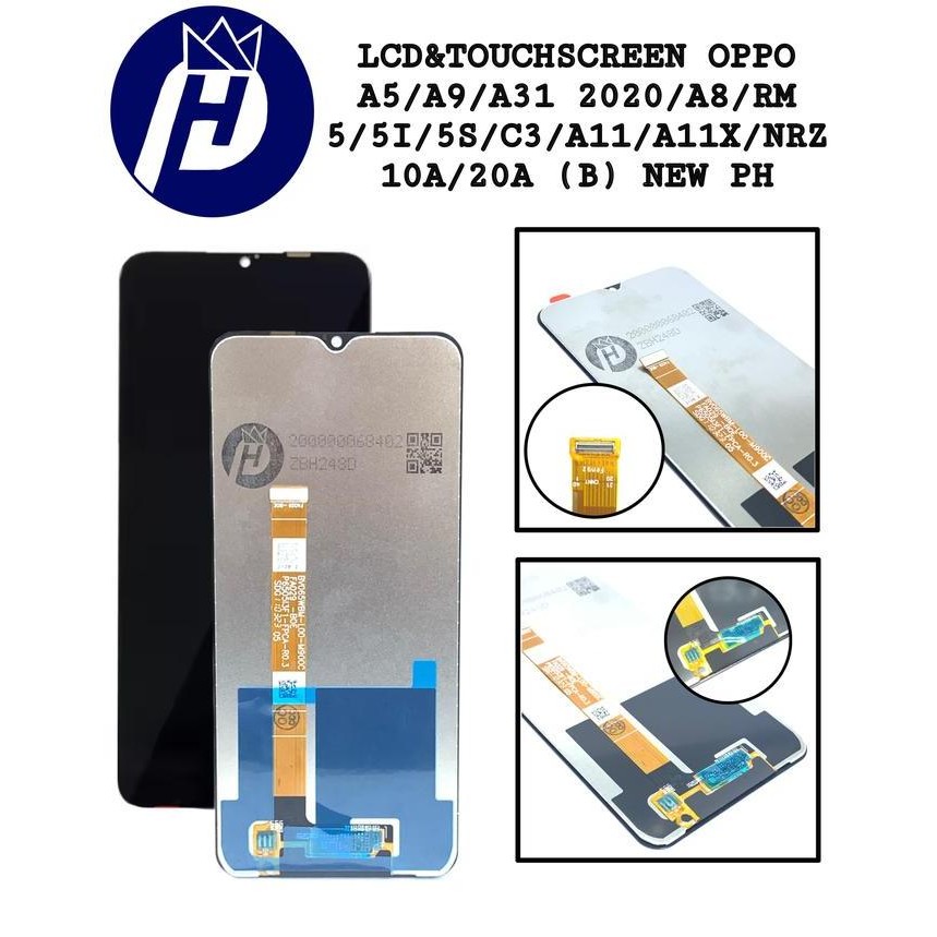 TERMURAH - LCD TOUCHSCREEN OPPO A5/A9/A31 2020 REALME 5 BLACK