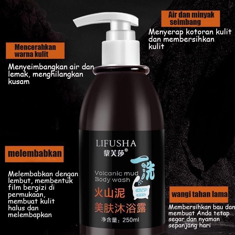 Sabun Lumpur Vulkanik Ampuh Memutihkan Badan Sabun Mandi Cair Lumpur Vulkanik Volcanic Mud Body Wash