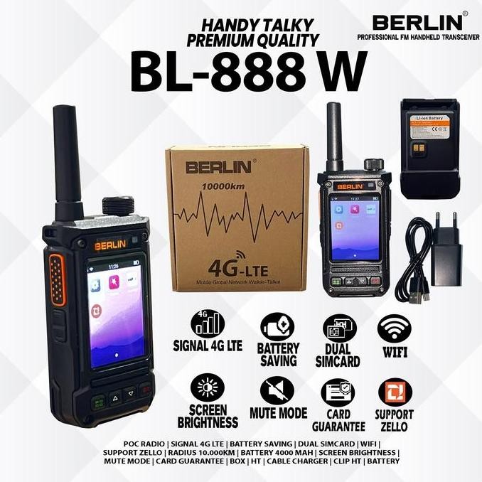 BEBAS ONGKIR - HT POC 4G BERLIN BL-888 W Simcard | Wifi | Support Zello