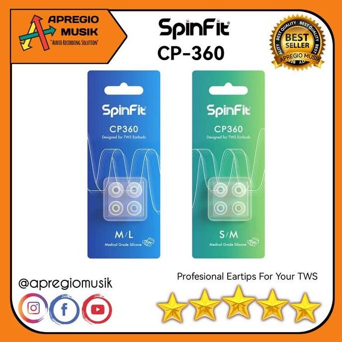 SpinFit CP360 Earphone Eartips Replacement 2 Pairs