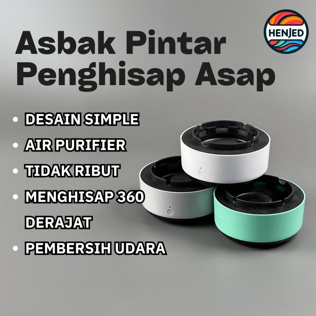 Homexa Asbak Rokok Pintar Elektrik Penghisap Asap Pembersih Udara Air Purifier Tempat Abu Rokok Otom