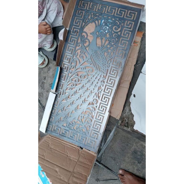 NEW Plat cutting laser custom ukuran motif ornamen pintu pagar besi plasma laser cutting hiasan dind
