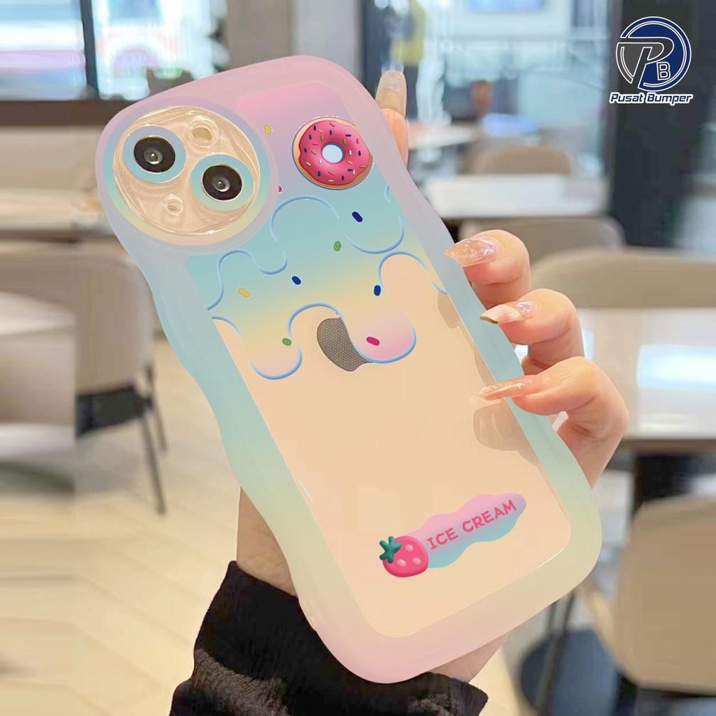 wes-24 Gd-324 Ss143 Softcase Silikon Wavy Ice Cream For Xiaomi Redmi 13C 12 4G 12C 4A 5A 6A 8 9A 9C 