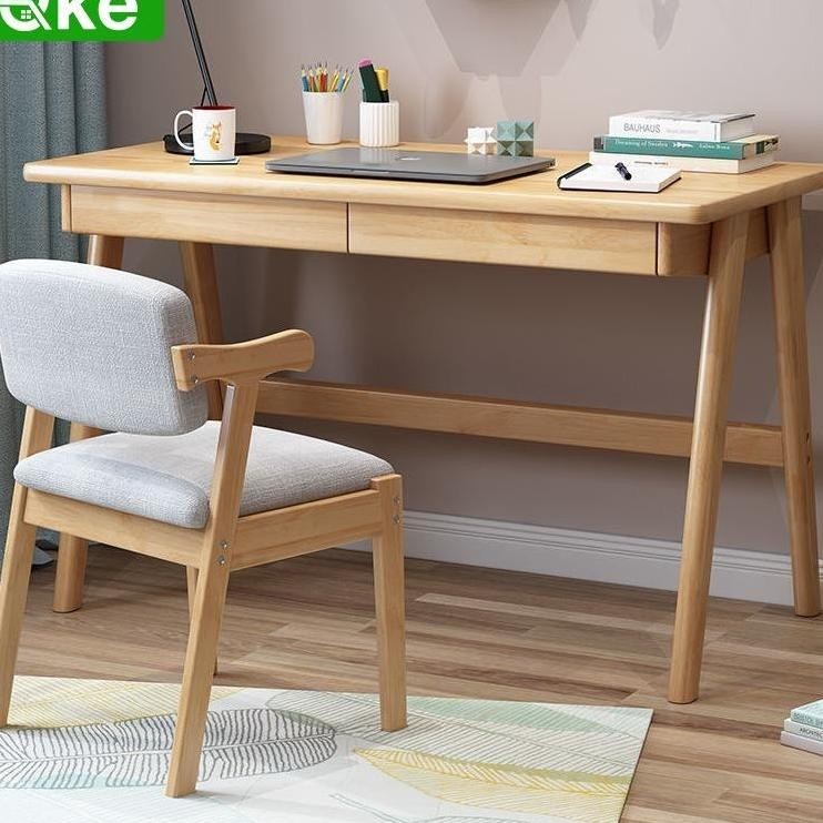 Meja kerja Meja kayu solid meja laci meja kantor