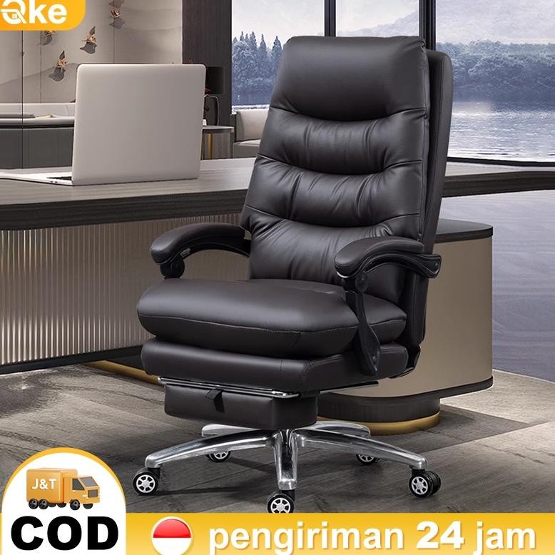 Kursi kantor bos mewah ringan Kursi Kerja  Kursi Putar Hidrolik Kursi Gaming Dengan pijakan kaki