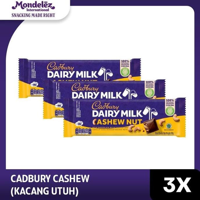 

Grosir Cadbury Cokelat Rasa Cashew Nut 90Gr - Triple Pack
