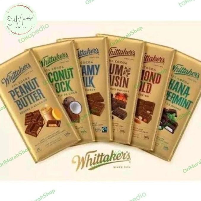 

Sale Coklat Whittakers Dark Ghana Peppermint Milk Almond Gold Hazelnut Fruit Nut Peanut Butter Chocolate Snack Cokelat Import