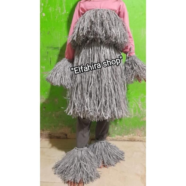 YZ custom adat papua || Rok rumbai tali rafia dan baju rumbai tali rafia