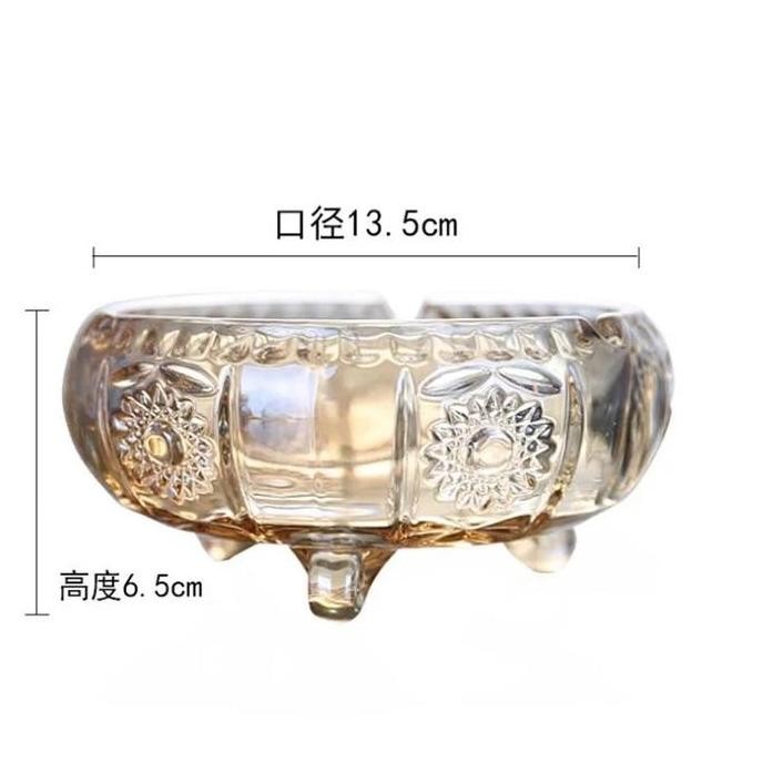 Terlaris Luxury Vintage Crystal Ashtray / Asbak Kaca Kristal Mewah Gold Ready Stok