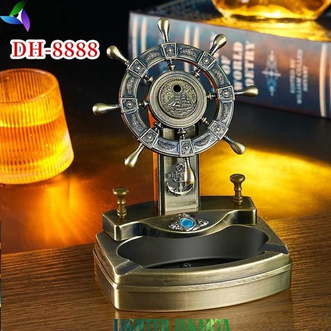 Terlaris Asbak Korek Api Gas Kemudi Kapal Dinghao Dh-8888 Ready Stok