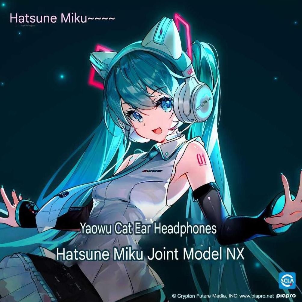 2024 New Demon Dance Cat Ear Headset Hatsune Miku Co branded NX Headphone