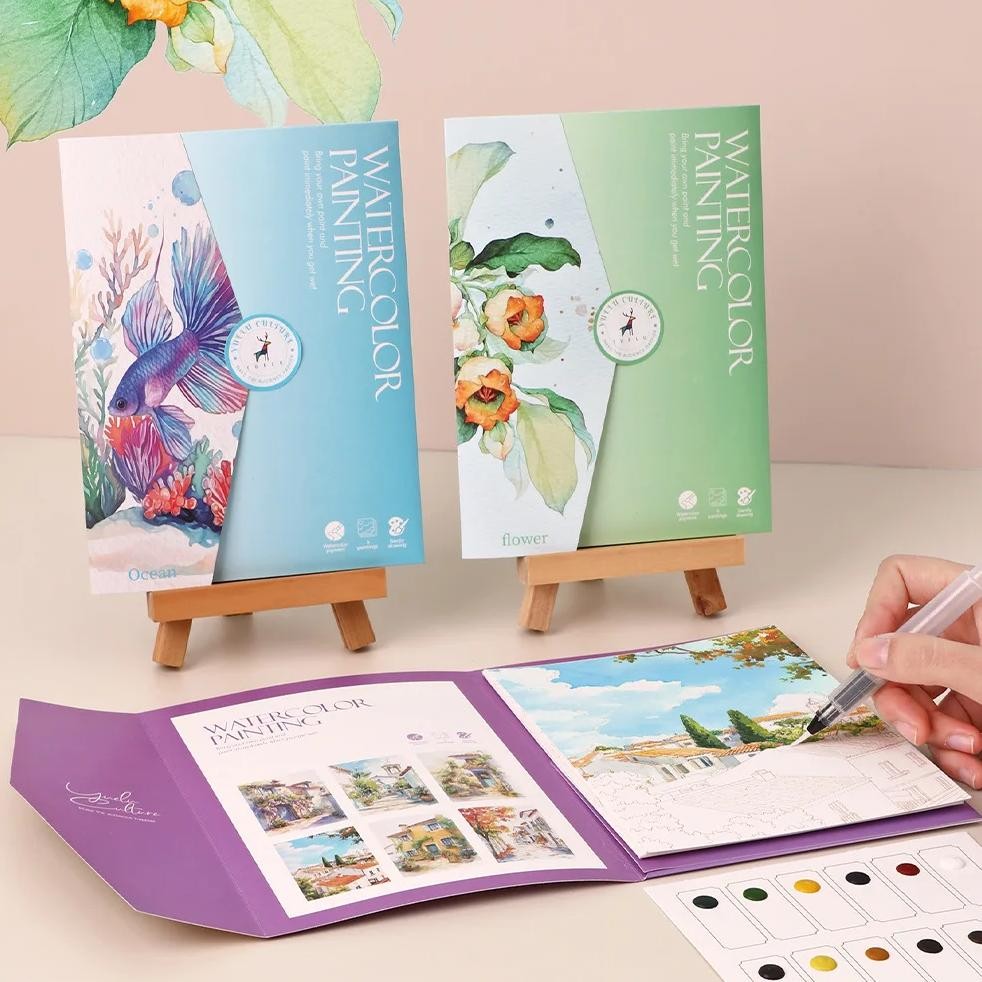 

6 Creative Watercolor Painting Sets, Including Watercolor Paper And Pigments For Artistic Painting And Coloring
