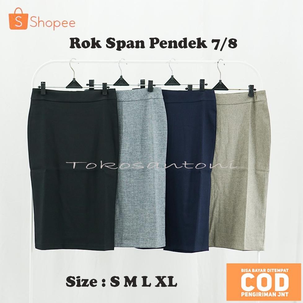 YZ Rok Span Sebetis Rok Pendek Wanita Rok 7 8 Wanita Rok 7/8 Kantor