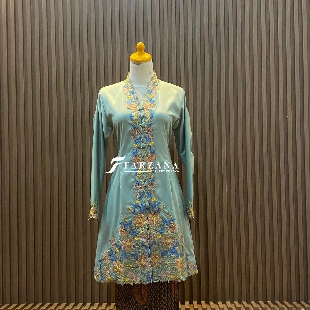 YZ Kebaya Tunik Encim Bordir Kombinasi Warna Modern Terbaru Lengan Panjang Toyobo Premium