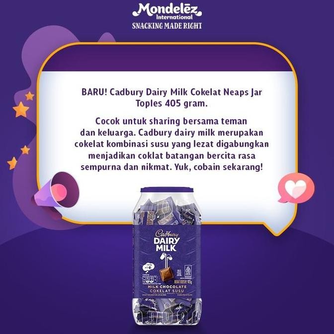 

Sale Cadbury Diary Milk Cokelat Neaps Jar Toples - 2 Pcs