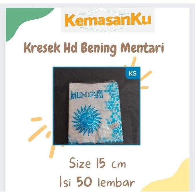 

Produk Unggulan] KRESEK HD BENING 15 cm MENTARI isi 50