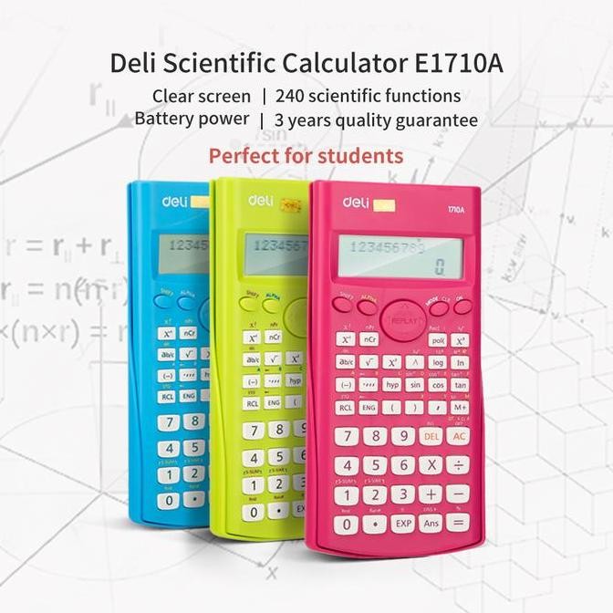 

Termurah DELI - E1710A / Kalkulator Sains 240 Fungsi / Peralatan Sekolah Murah