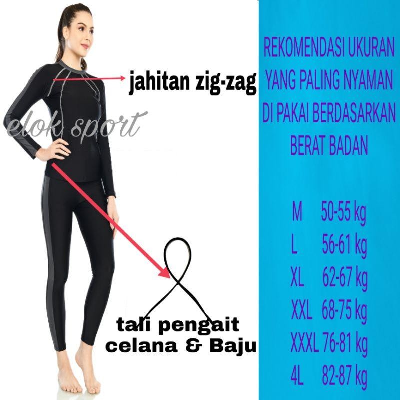 Baju Renang Wanita Baju Renang Dewasa Baju Renang Setelan Atas Bawah Baju Renang Tangan Panjang Baju