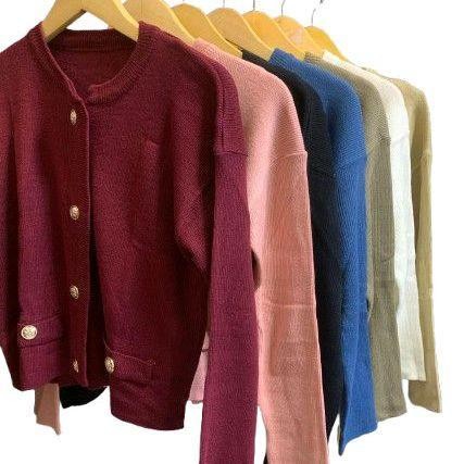 Adzkiaa.Id_Paule Cardigan Rajut Cesy Polos Kancing | Outer Cardigan Wanita Knitwear | Atasan Kardiga
