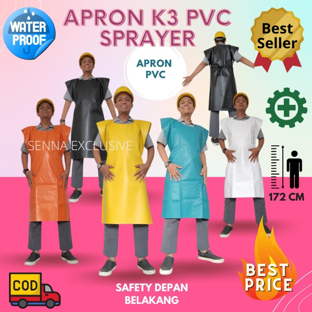 Celemek Anti Air Minyak Apron Waterproof Ponco Sprayer K3 APD Industri Semprot Bahan PVC