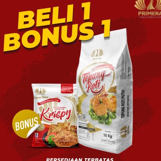 

Beli1Bonu1 Primera Pano Tepung Roti Warna Putih 10G