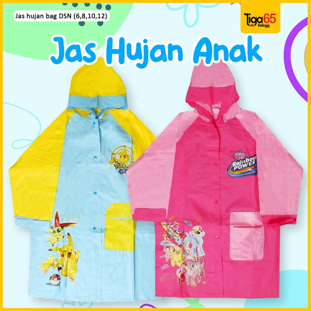 

Jas Hujan Anak Klip Kancing / Jas Hujan Bag / Perlengkapan Hujan / Jas Hujan Dsn