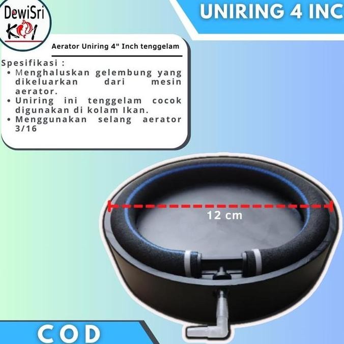 BEBAS ONGKIR - Aerator Uniring 4 Inch  Diffuser Gelembung Udara tenggelam pemberat uniring