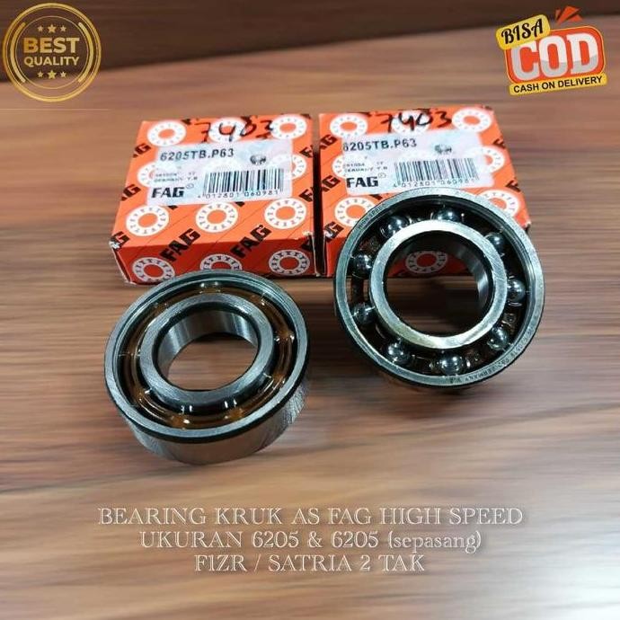 NEW [ SATRIA 2TAK / F1ZR ] BEARING KRUK AS / LAHAR SOKAR FAG HIGH SPEED 6205/6205 SEPASANG KANAN & K