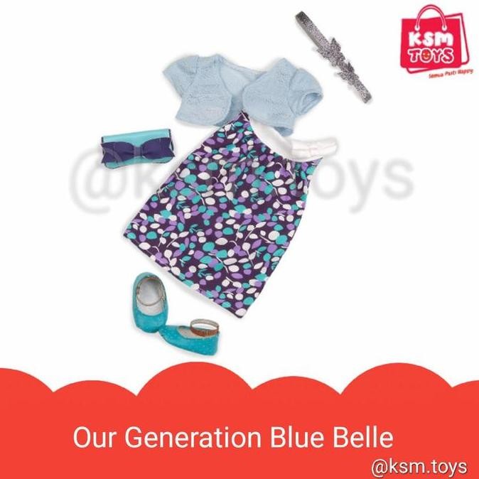 Our generation doll aksesoris Blue Belle dress set baju boneka 18 inch