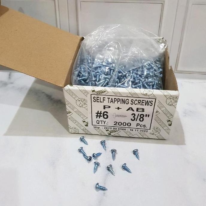 TERMURAH - Sekrup JP / Sekrup PH / Sekrup Tapping / Tapping Screw (P + AB) 6 x 3/8" 2000pcs