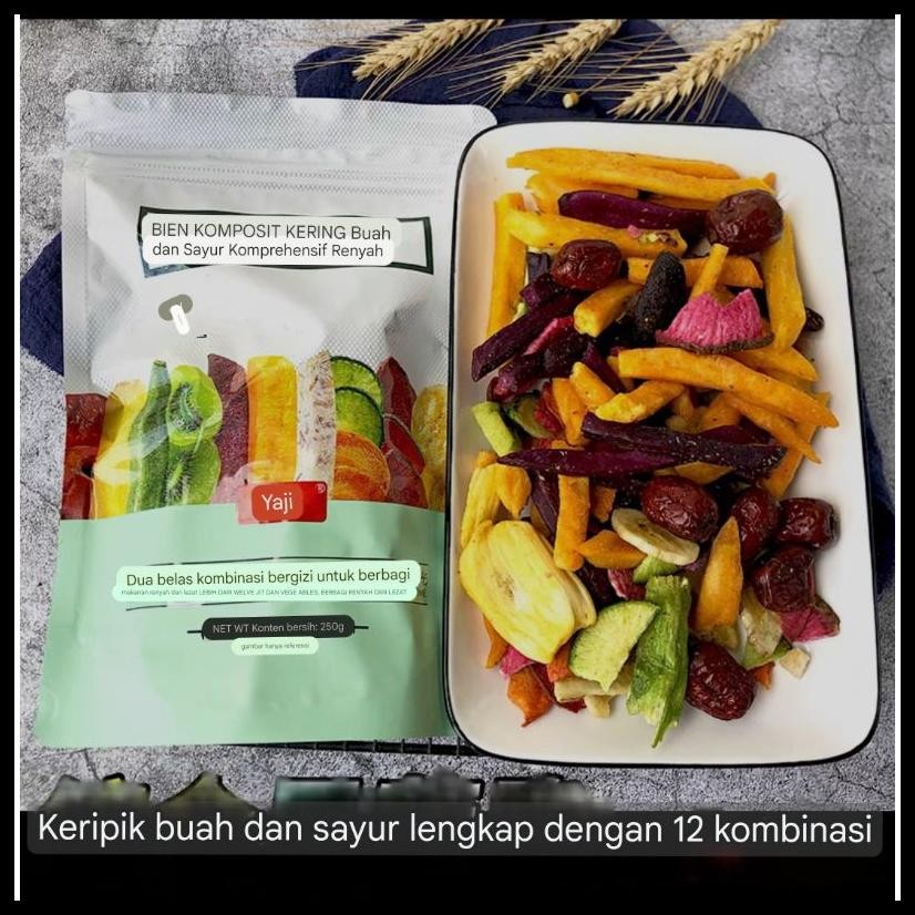 

(HALAL)SNACK KERIPIK BUAH MIX SAYUR LEISURE 12 MACAM 250GRAM/KERIPIK DIET SEHAT/KERIPIK LOW CALORI