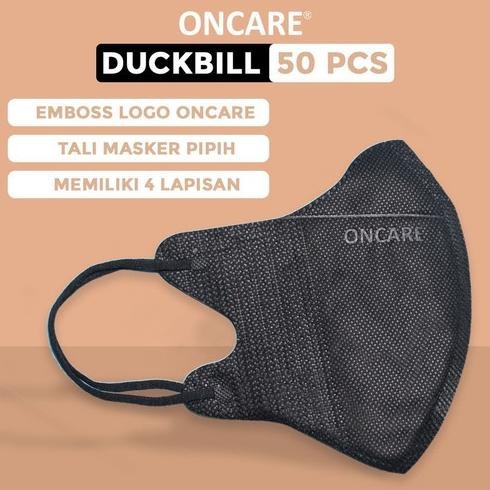 Ready Masker Duckbill Oncare 4Ply Isi 50Pcs Warna Hitam